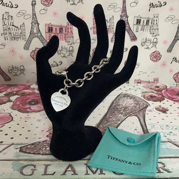 Tiffany & Co 925 Heart Tag Charm Bracelet - Picture 9 of 15